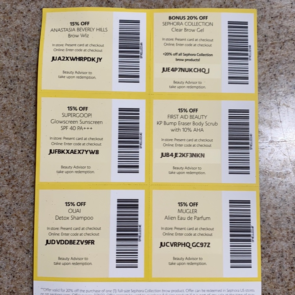 COUPON CODES SEPHORA